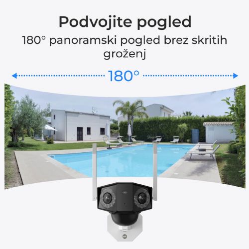 Reolink IP Kamera DUO serija W730 4K, Zunanja, dvojna leča Panorama 180 stopinj WCDUOB4K02