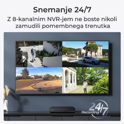 Reolink NVR Recorder NVS8-8MD4 4K 8 Channel NVR. 2TB HDD, 4x POE camera PS4KD01-8