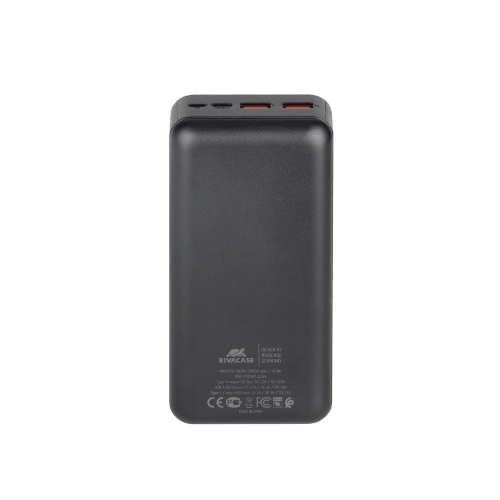 RIVACASE VA2103 QC / PD external battery powerbank 30,000 mAh 22.5W - black