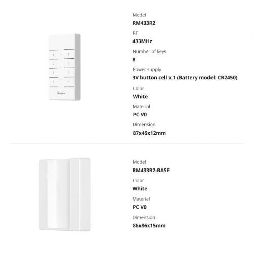 RM433 remote control bracket