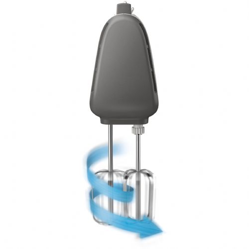Philips HR3740/00 hand blender, 450 W, 5 speeds + turbo, ergonomic handle, whisks and hook attachments, white/gray