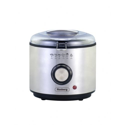 Rosberg R51980U deep fryer, 1 l, adjustable temperature 70–190 °C, stainless steel, overheating protection, transparent lid with filter