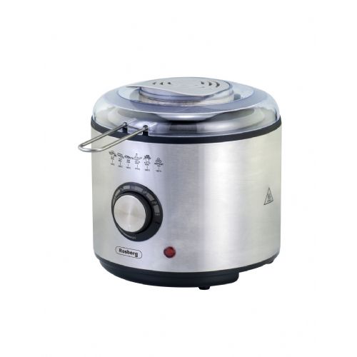 Rosberg R51980U deep fryer, 1 l, adjustable temperature 70–190 °C, stainless steel, overheating protection, transparent lid with filter