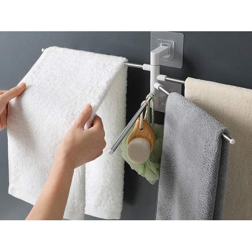 Self-adhesive rotating bathroom aluminum wall towel holder Verk