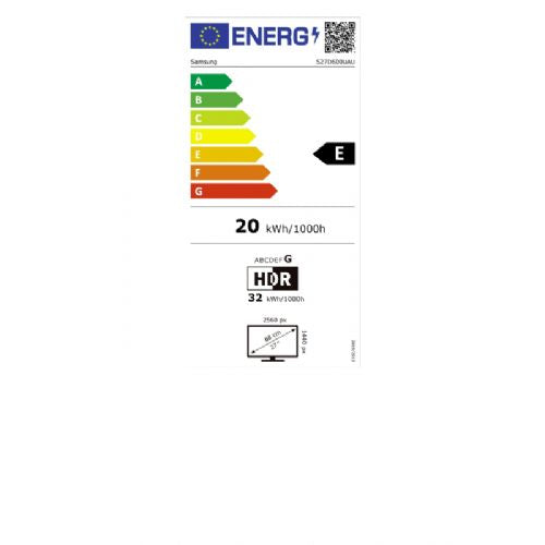 Monitor Samsung ViewFinity S6 S60UD 68,58 cm (27,0")16:9 WQHD IPS, 350cd/m2, 5ms 100Hz DP HDMI USB-C (90W), Pivot KVM črna