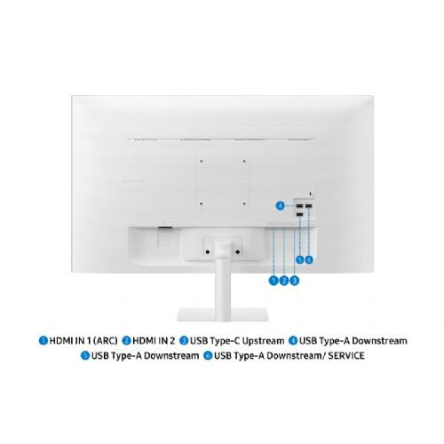 Monitor Samsung Smart S32DM703UU, 81 cm (32"), 4K UHD, VA, Tizen, Wi-Fi, Bluetooth 5.2, USB-C 65W, beli