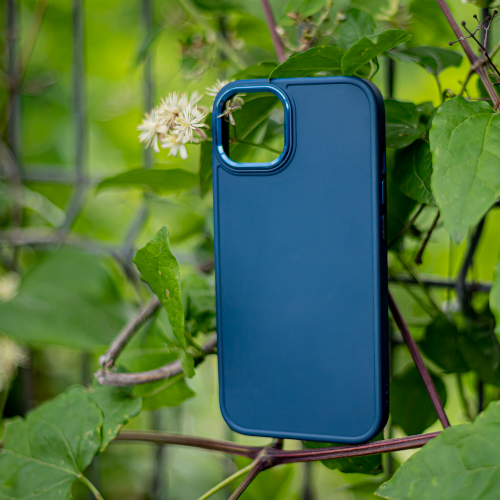Satin silicone case for iPhone 14 Plus 6.7 - blue
