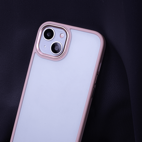 Satin silicone case for iPhone 14 Pro - transparent pink