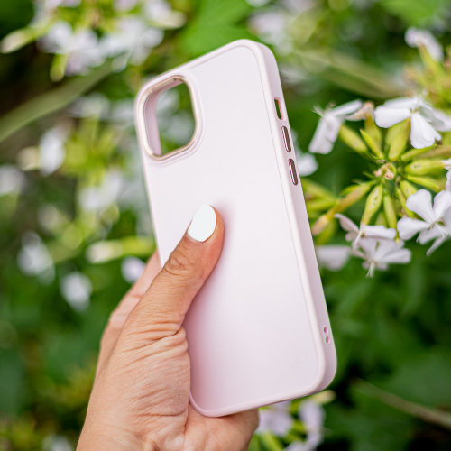 Satin silicone case for iPhone 15 Pro Max - pink