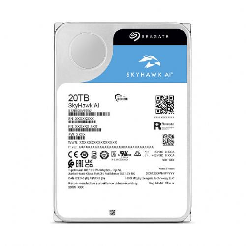 SEAGATE Nadzorni video optimiziran AI Skyhawk 20TB HDD SATA 6Gb/s 512MB predpomnilnika 3,5-palčni CMR Helij