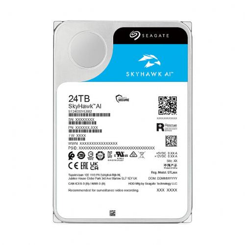 Vgradni HDD-disk Surveillance AI Skyhawk, za nadzorni sistem, videooptimiziran, 24 TB, SATA 6 Gb/s, 512 MB predpomnilnika, 3,5-palčni CMR, Helij