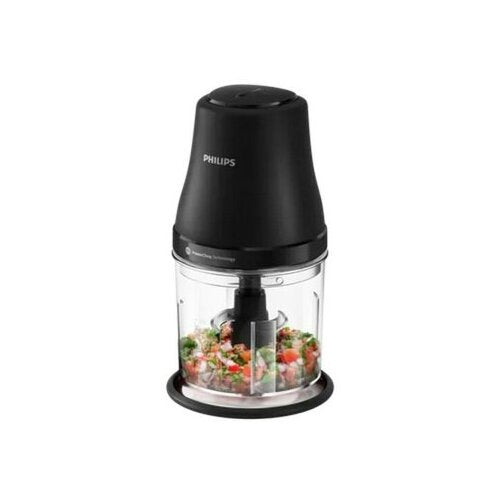 Philips HR1501/00 3000 Series Chopper, 450 W, 1 l bowl, 4 stainless steel blades, 2 speeds, PowerChop, black