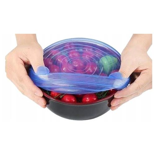 Set of 6 flexible silicone lids