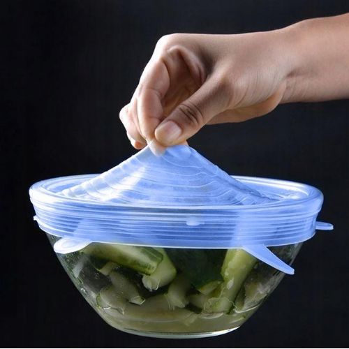 Set of 6 flexible silicone lids
