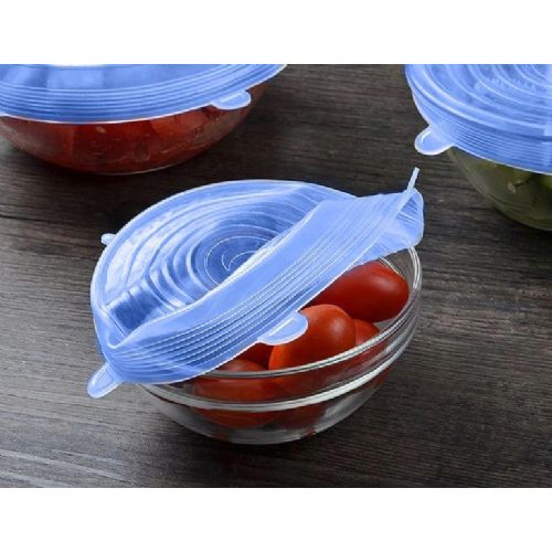 Set of 6 flexible silicone lids