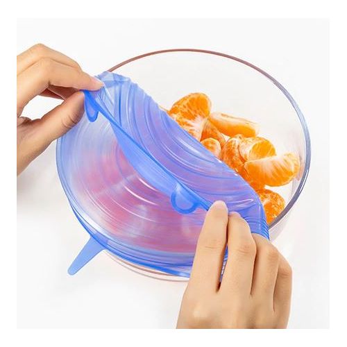 Set of 6 flexible silicone lids