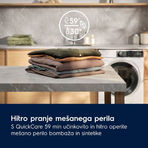 Pralni stroj Electrolux EW7F5412ACE + grelnik ECH/AT-2003 3AI-W BI, AutoDose, SteamRefresh, QuickCare 59 min, 8 kg, 1400 obr/min