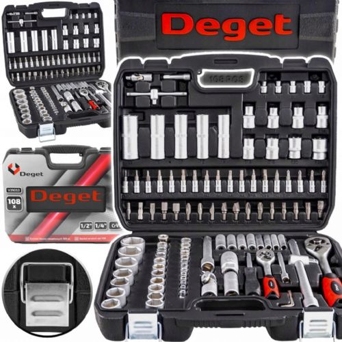 Set of 1/2 and 1/4 socket wrenches 108 pieces ratchet wrenches