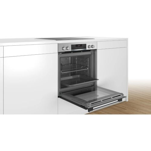 Set štedilnik + pečica Bosch HND616LS63, 71 l, indukcijska plošča, nerjaveče jeklo/črna