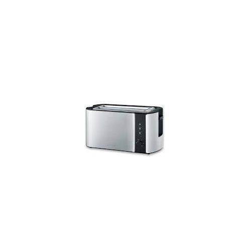 Severin AT2590 toaster with long slots (4 slices), 1400 W, stainless steel/black