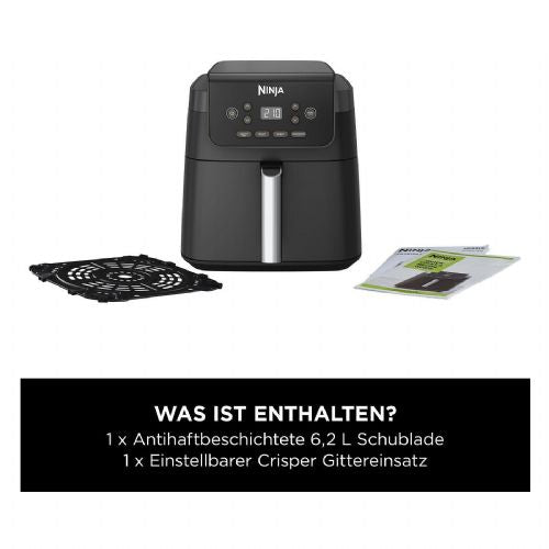 Ninja AF170EU air fryer 6.2 l, 2000 W, digital control panel, 4 programs, black