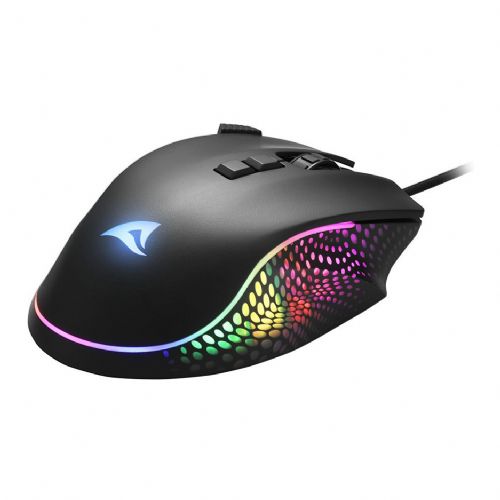 Optična miška Sharkoon Shark Force 3, 8 gumbov, 12.800 DPI, črna