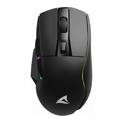 Optična miška Sharkoon Shark SGM50W, 6 gumbov, 6.400 DPI, črna