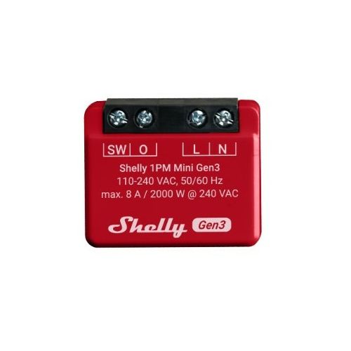 Kanalni podometni Shelly rele 1PM Mini Gen. 3" WLAN BT merilna funkcija max 8A 1