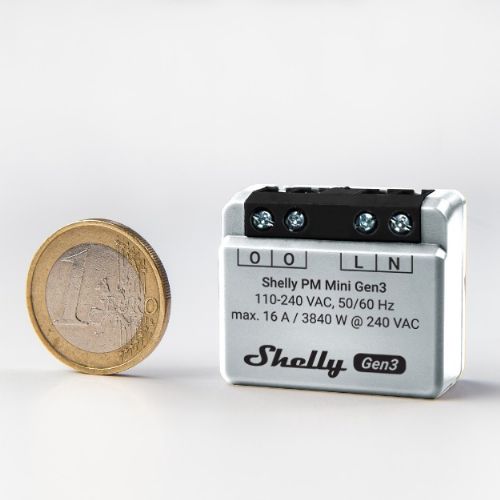 Shelly rele ''Plus PM Mini Gen. 3'' WLAN BT podometna