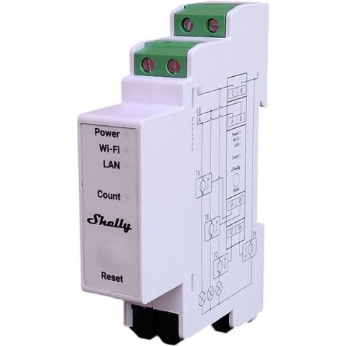 Shelly Relay "Pro 3EM-3CT63" WLAN LAN merilnik električne energije Vklj. CT merilno funkcijo BT DIN-Rail