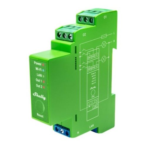 Shelly rele "Pro Dimmer 2PM" LED/žarnica WLAN LAN BT DIN letev