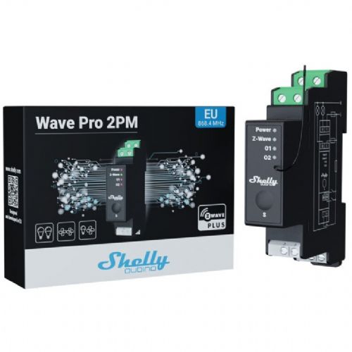 Rele Shelly Relais ''Wave Pro 2PM'' max 25A Z-Wave DIN-letev