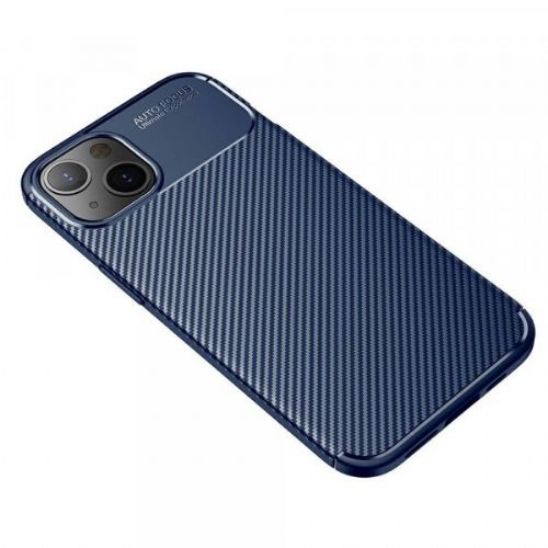 Carbon Silicone Case for iPhone 13 6.1 - Blue