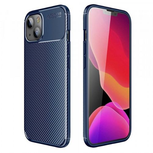 Carbon Silicone Case for iPhone 13 6.1 - Blue
