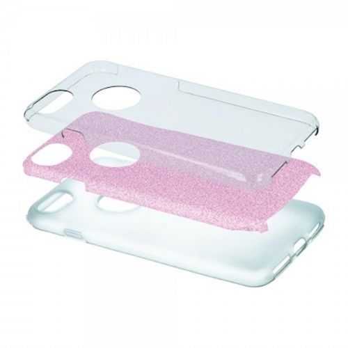 Bling Glitter Silicone Case for Samsung Galaxy S10 G973 Pink with Silver Glitter