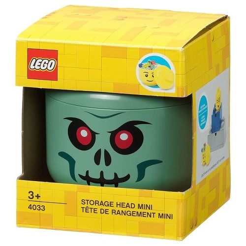 Škatla za shranjevanje Lego Storage Head "Skeleton", zelena/črna
