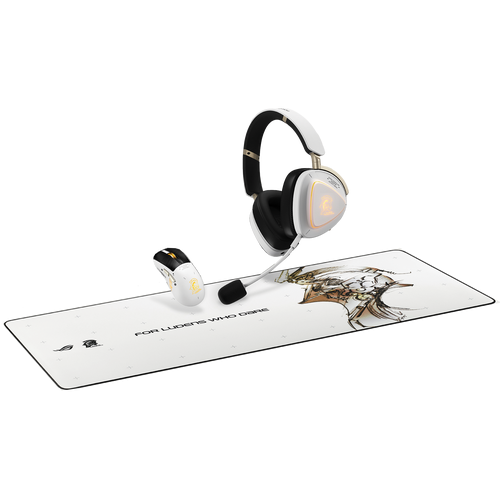 Asus ROG DELTA II-KJP Wireless Headphones, 50mm Titanium Drivers, RGB Aura Sync, Detachable Microphone, 110 Hours Battery Life, White Limited Edition