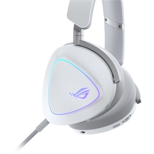 Slušalke Asus ROG Delta II bele, brezžične, Bluetooth, 50 mm gonilniki, 7.1 virtualni zvok, odstranljiv mikrofon