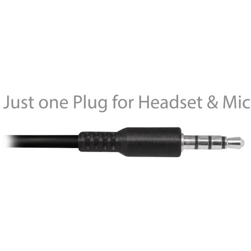 Ewent EW3567 wired headphones, over-ear, stereo sound, 3.5 mm, cable 2 m
