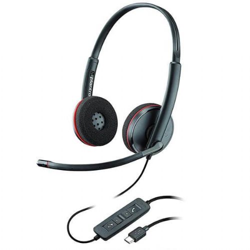 HP Poly Blackwire 3220 Stereo USB-C Headset, Noise Cancelling Microphone, SoundGuard Protection, Lightweight and Comfortable Design