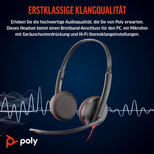 Slušalke HP Poly Blackwire 3225, USB-C, Stereo, črna