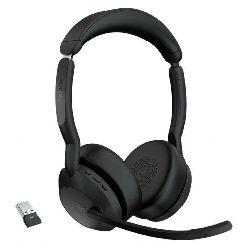 Jabra Evolve2 55 Bluetooth stereo headphones, on-ear, microphone, Microsoft Teams, black