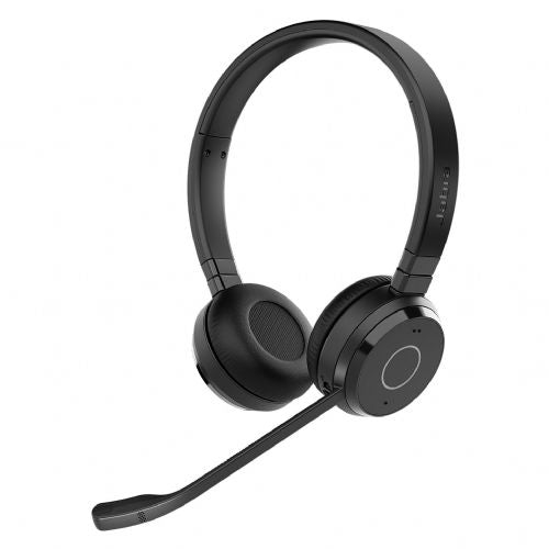 Jabra Evolve 65 TE MS wireless headphones, Bluetooth, USB-A, active noise cancellation, built-in microphone, black