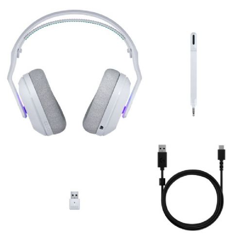Logitech G522 Lightspeed Wireless Headset, PRO-G Drivers, Broadcast Microphone, LIGHTSYNC RGB, White