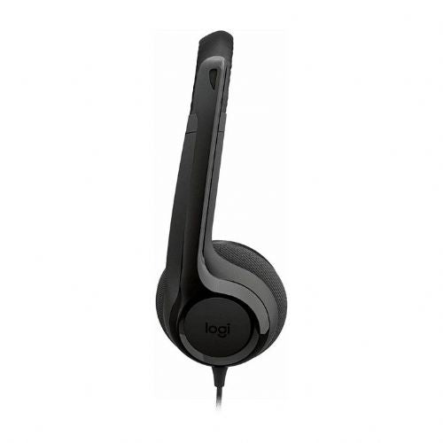 Logitech H390 USB-C Headphones, black, with noise-canceling microphone, comfortable ear cushions, for work and study
