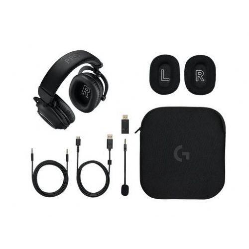 Logitech Pro X 2 Black wireless headphones, over-ear, up to 50 hours, removable microphone, Lightspeed/Bluetooth