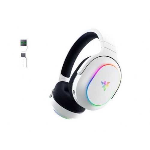 Razer Barracuda X Chroma White wireless headphones, Bluetooth 5.3, USB dongle, 40 mm drivers, RGB lighting, up to 20 hours of operation
