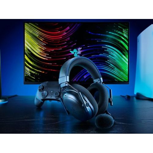 Slušalke Razer BlackShark V3 Pro za PlayStation (črne, ANC, 2,4 GHz adapter, Bluetooth, USB, 3,5 mm vtičnica)