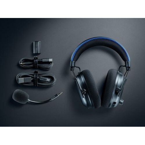 Slušalke Razer BlackShark V3 Pro za PlayStation (črne, ANC, 2,4 GHz adapter, Bluetooth, USB, 3,5 mm vtičnica)