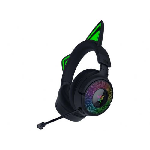 Razer Kraken Kitty V3 Pro Headphones, wireless, 40mm drivers, THX surround sound, Chroma RGB, black